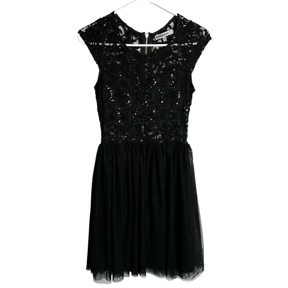 Bailey Blue -‎ Juniors Black Sequin & Lace Dress - Sz. L
